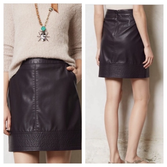 Anthropologie Dresses & Skirts - Anthropologie•Vanessa Virginia Faux Leather Skirt